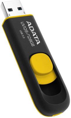 Adata UV128 High-Speed USB 3.0 Capless 128 GB  Pen Drive (Yellow) 