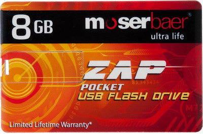 

Moserbaer Zap Credit Card Shape 8 GB Pen Drive(Red)