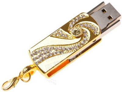 Microware Golden Crystal 16 GB Pen Drive Multicolor