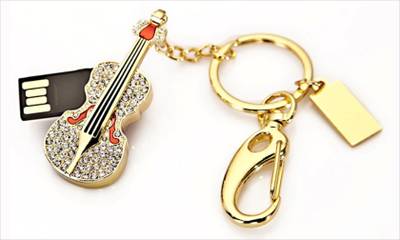 Microware Golden Guitar Shape 32 GB Pen Drive