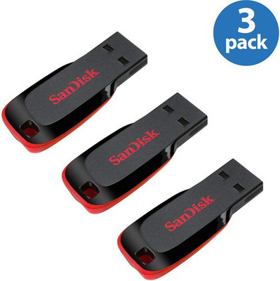 SanDisk Cruzer Blade (Pack Of 3) 8 GB Pen Drive(Red, Black) available at flipkart for Rs.1199