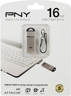 

PNY USB Flash Drive M1 Attache 16GB 16 GB Pen Drive(Silver)