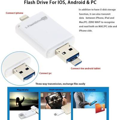 ROQ 3 in 1 I Flash Drive For Lightning With USB Function 64 GB OT...