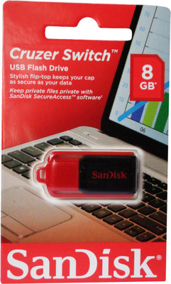 

SanDisk Cruzer Switch Flash 8 GB Pen Drive(Black)