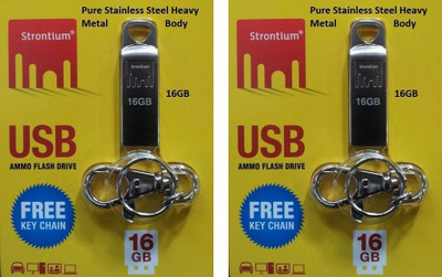 

Strontium Ammo (Pack of 2) 16 GB Pen Drive(Silver)