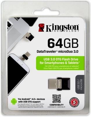 Kingston Data Traveler 3.0 MicroDuo 64 GB  Pen Drive (Multicolor) 