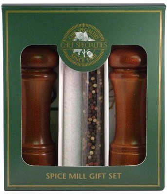 

Chef Specialties 6Inch Elegance Walnut Pepper MillSalt Mill Set And Peppercorns
