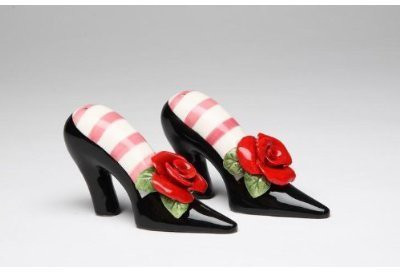 

Appletree Design Black Heels With Red Rose Salt And Pepper Set