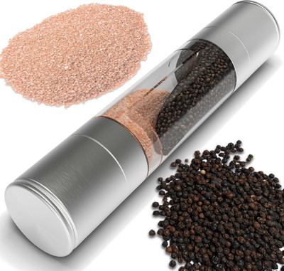 

Italish New Dual Salt & Pepper Grinder, Stainless Steel With Adjustable Ceramic Mechanism Stainless Steel Traditional Pepper Mill(Steel, Pack of 1)