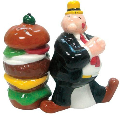 

Westland Giftware Popeye Magnetic Wimpy And Hamburger Salt And Pepper Shaker Set