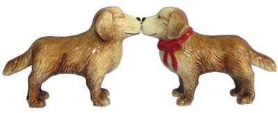 Westland Giftware Mwah Magnetic Golden Retrievers Salt And Pepper Shaker Set