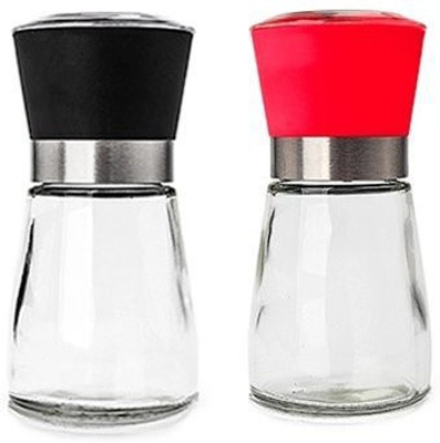 

PuTwo Salt And Pepper Grinder Set Spice Jars Spice Organizer Pepper Mill Set Of 2 Black + Red