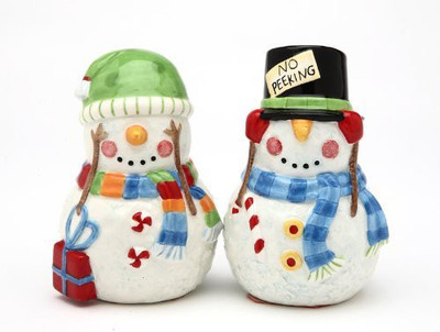 

Appletree Design No Peeking Snowman Salt And Pepper Set