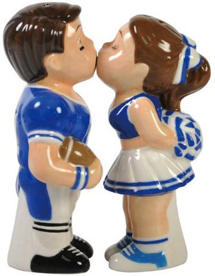 

Westland Giftware Mwah Magnetic Football Player And Cheerleader Salt And Pepper Shaker Set