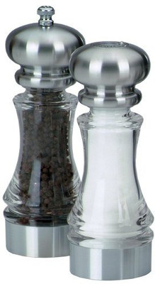 

Chef Specialties Lehigh Acrylic And Matte Chrome Pepper Mill And Salt Shaker Set