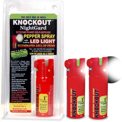 Knockout NightGard With Built-in LED Light Pepper Stream Spray