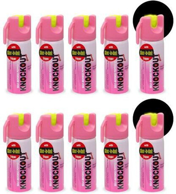 

Knockout Champ With Glow-In Dark Trigger Pepper Stream Spray