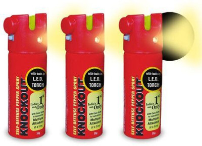 

Knockout NightGard With Built-in LED Light Pepper Stream Spray
