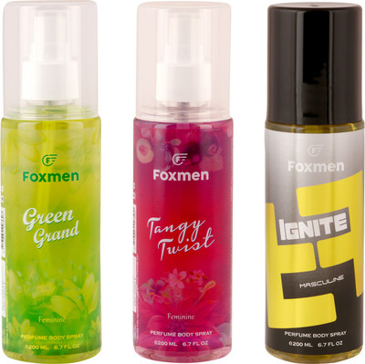 

Foxmen GreenGrand-TangyTwist-Ignite(Pack Of 3) Eau de Toilette - 600 ml(For Men & Women)