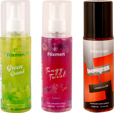 

Foxmen GreenGrand-TangyTwist-Impress(Pack Of 3) Eau de Toilette - 600 ml(For Men & Women)