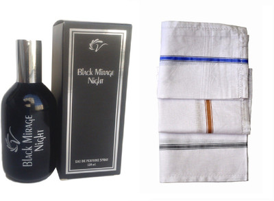 

Vablon Black Mirage Night Perfume 120ML + 3 Men Cotton Handkerchiefs Eau de Parfum - 120 ml(For Men)