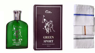

Vablon Green Sport Perfume 100ML + 3 Men Cotton Handkerchiefs Eau de Parfum - 100 ml(For Men)