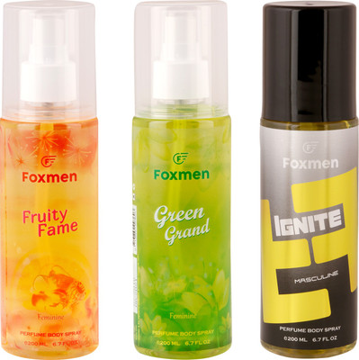 

Foxmen FruityFame-GreenGrand-Ignite(Pack Of 3) Eau de Toilette - 600 ml(For Men & Women)