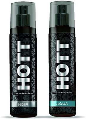 

Hott NOIR & AQUA Perfume Combo For Men (1200 Sprays Each) Eau de Parfum - 135 ml(For Men)