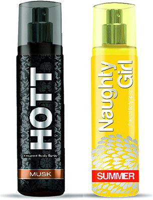 

Hott MUSK & Naughty Girl SUMMER Perfume Combo For Couple (1200 Sprays Each) Eau de Parfum - 135 ml(For Men)