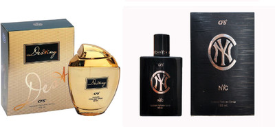 

CFS Exotic Destiny Gold And NYC Black Combo Perfume Eau de Parfum - 200 ml(For Men & Women)