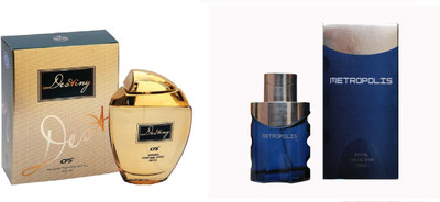 

CFS Exotic Destiny Gold And Metropolis Blue Combo Perfume Eau de Parfum - 200 ml(For Men & Women)
