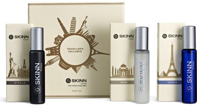 

Skinn by Titan Titan Skinn Travel Pack Of 3, EDP, 20ml,for Men Eau de Parfum - 20 ml(For Men)