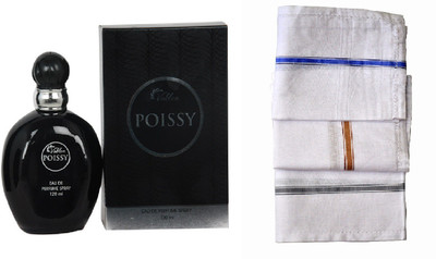 

Vablon Poissy Black Perfume 120ML + 3 Men Cotton Handkerchiefs Eau de Parfum - 120 ml(For Men)