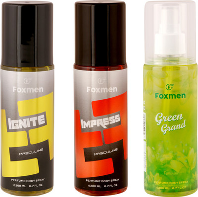 

Foxmen Ignite-Impress-GreenGrand(Pack Of 3) Eau de Toilette - 600 ml(For Men & Women)