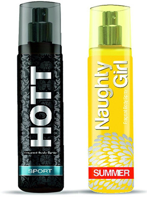 

Hott SPORT & Naughty Girl SUMMER Perfume Combo For Couple (1200 Sprays Each) Eau de Parfum - 135 ml(For Men)