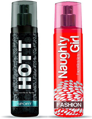 

Hott SPORT & Naughty Girl FASHION Perfume Combo For Couple (1200 Sprays Each) Eau de Parfum - 135 ml(For Men)