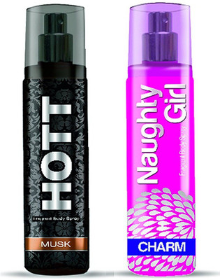 

Hott MUSK & Naughty Girl CHARM Perfume Combo For Couple (1200 Sprays Each) Eau de Parfum - 135 ml(For Men)