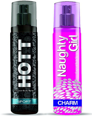 

Hott SPORT & Naughty Girl CHARM Perfume Combo For Couple (1200 Sprays Each) Eau de Parfum - 135 ml(For Men)