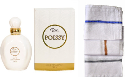 

Vablon Poissy White Perfume 120ML + 3 Men Cotton Handkerchiefs Eau de Parfum - 120 ml(For Men)