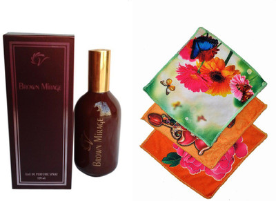 

Vablon Brown Mirage Perfume 120ML + 3 Women Cotton Handkerchiefs Eau de Parfum - 120 ml(For Women)