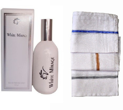 

Vablon White Mirage Perfume 120ML + 3 Men Cotton Handkerchiefs Eau de Parfum - 120 ml(For Men)