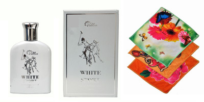 

Vablon White Sport Perfume 100ML + 3 Women Cotton Handkerchiefs Eau de Parfum - 100 ml(For Women)