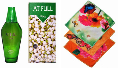 

Viwa Floral AT Full Perfume 100ML + 3 Women Cotton Handkerchiefs Eau de Parfum - 100 ml(For Women)