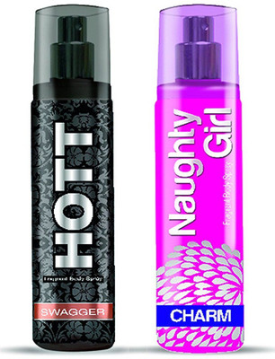 

Hott SWAGGER & Naughty Girl CHARM Perfume Combo For Couple (1200 Sprays Each) Eau de Parfum - 135 ml(For Men)