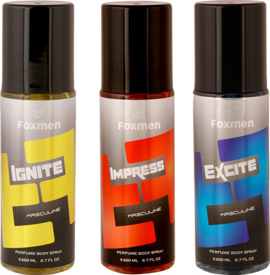 

Foxmen Ignite+Impress+Excite(Pack Of 3) Eau de Toilette - 600 ml(For Men & Women)