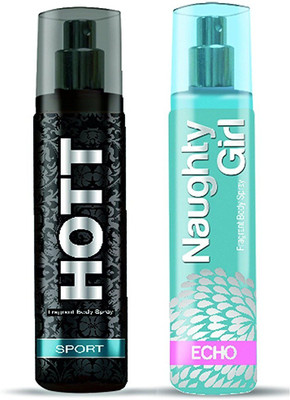 

Hott SPORT & Naughty Girl ECHO Perfume Combo For Couple (1200 Sprays Each) Eau de Parfum - 135 ml(For Men)