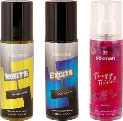 

Foxmen Ignite-Excite-TangyTwist(Pack Of 3) Eau de Toilette - 600 ml(For Men & Women)