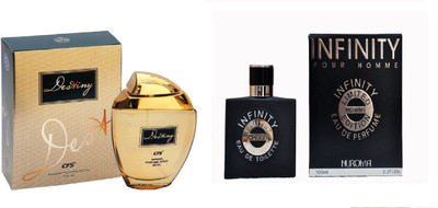 

CFS Exotic Destiny Gold And Nuroma Infinity Black Combo Perfume Eau de Parfum - 200 ml(For Boys & Girls)