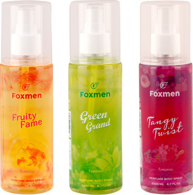 

Foxmen FruityFame+GreenGrand+TantyTwist(Pack Of 3) Eau de Toilette - 600 ml(For Men & Women)