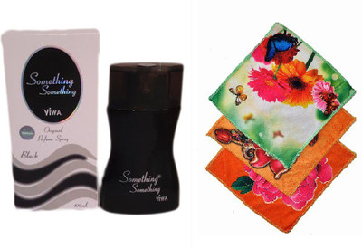 

Viwa Original Something Something Black Perfume 100ML + 3 Women Cotton Handkerchiefs Eau de Parfum - 100 ml(For Women)